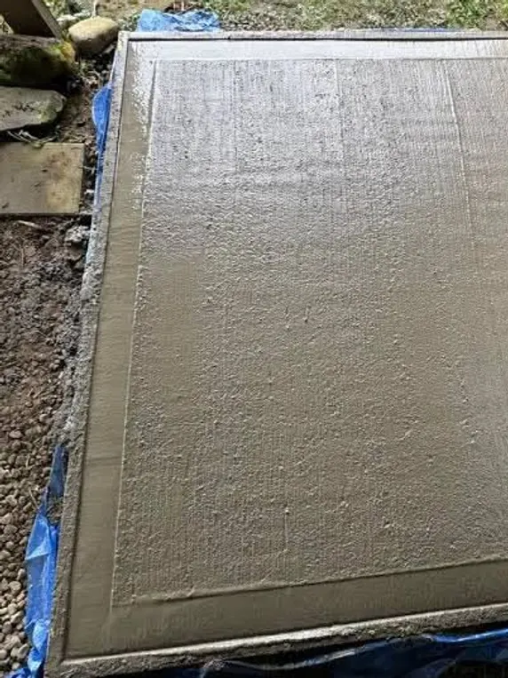 A concrete slab with a finished surface